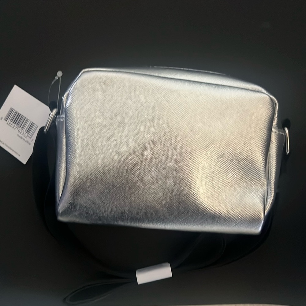 Metallic grey colored mini bag